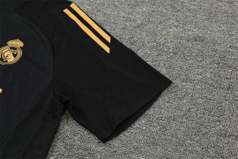 ManixJersey.com | Real Madrid 24-25 Short-Sleeve Training Kids Kit - Black Gold -Customize Name, Number and Patch | Worldwide Shipping