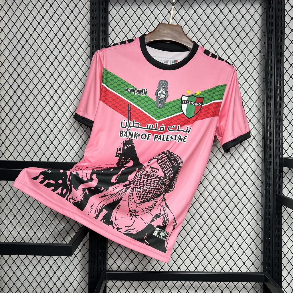 SIUjerseys-Club Deportivo Palestino 24-25 Pink Graffiti Jersey - Fans Version