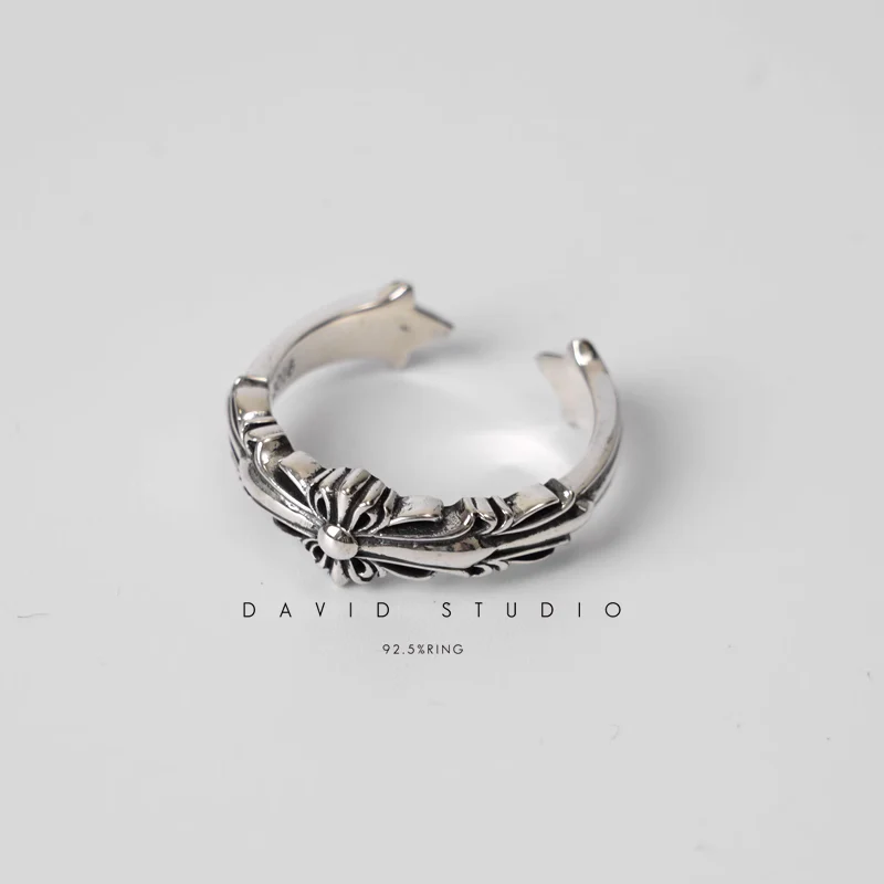 Chrome Hearts Cross Ring - Gothic 925 Sterling Silver Jewelry | David Studio