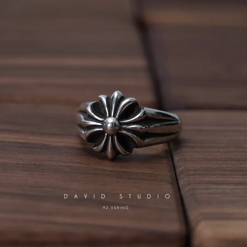 Chrome Hearts Cross Ring - Gothic 925 Sterling Silver Jewelry | David Studio