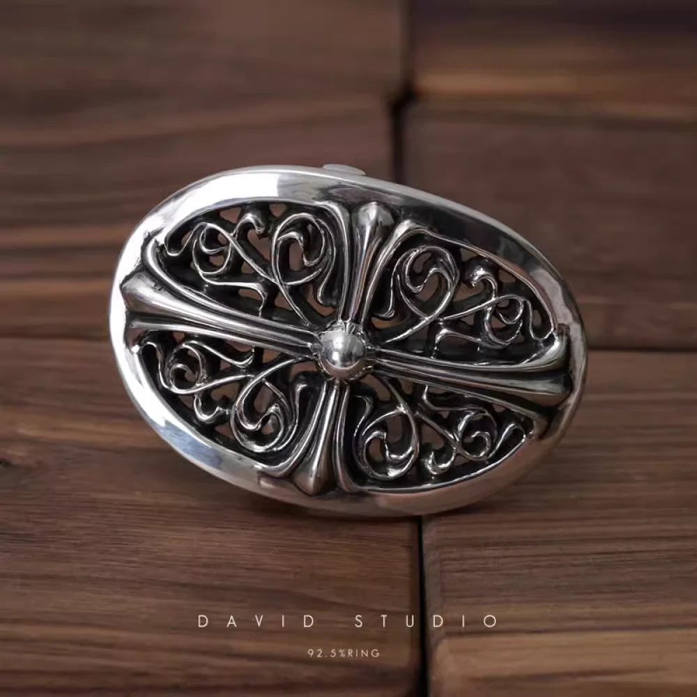 Chrome Hearts Cross Ring - Gothic 925 Sterling Silver Jewelry | David Studio