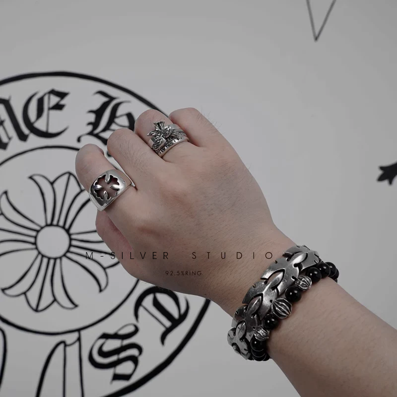 Chrome Hearts Cross Ring - Gothic 925 Sterling Silver Jewelry | David Studio