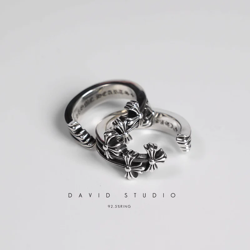 Chrome Hearts Cross Ring - Gothic 925 Sterling Silver Jewelry | David Studio