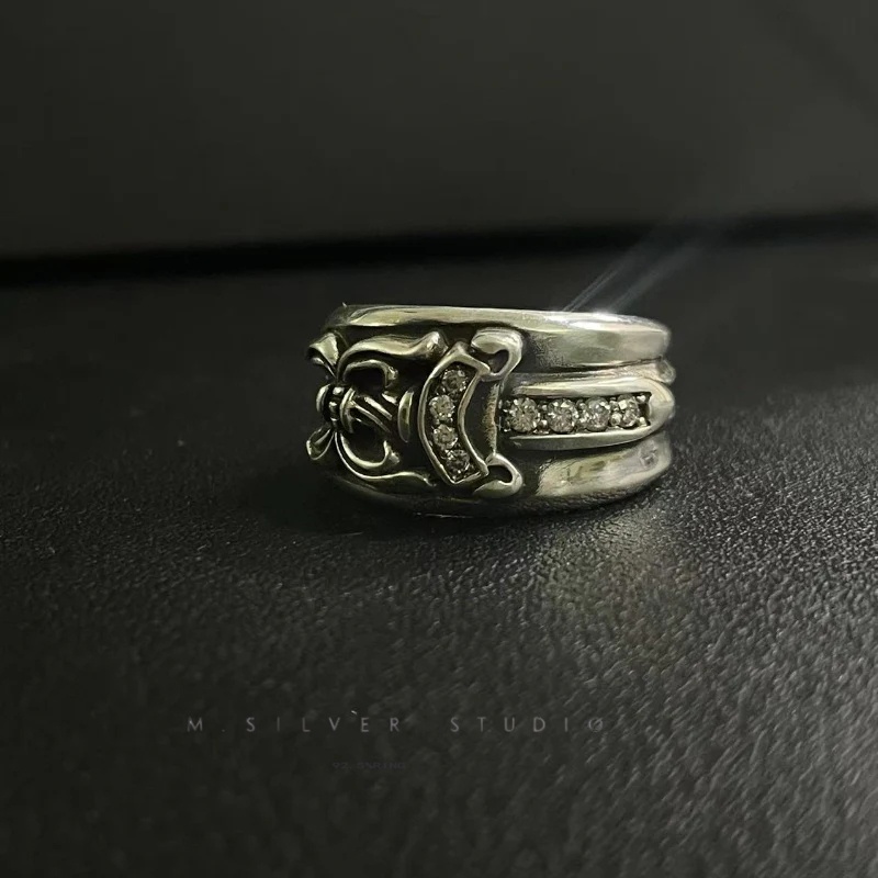 Chrome Hearts Cross Ring - Gothic 925 Sterling Silver Jewelry | David Studio