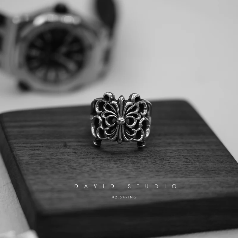 Chrome Hearts Cross Ring - Gothic 925 Sterling Silver Jewelry | David Studio