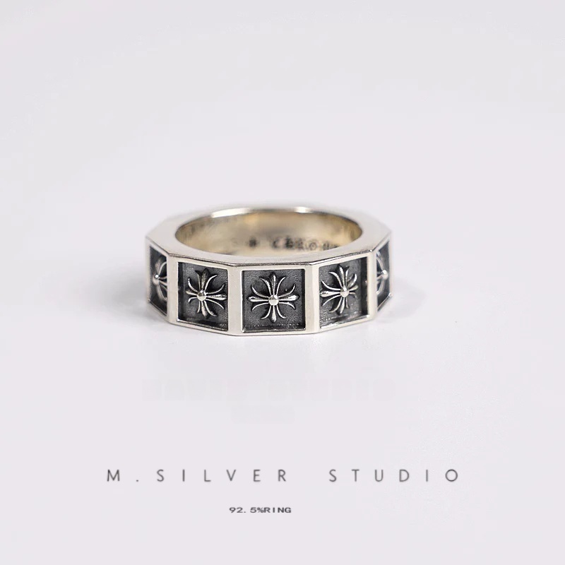 Chrome Hearts Cross Ring - Gothic 925 Sterling Silver Jewelry | David Studio