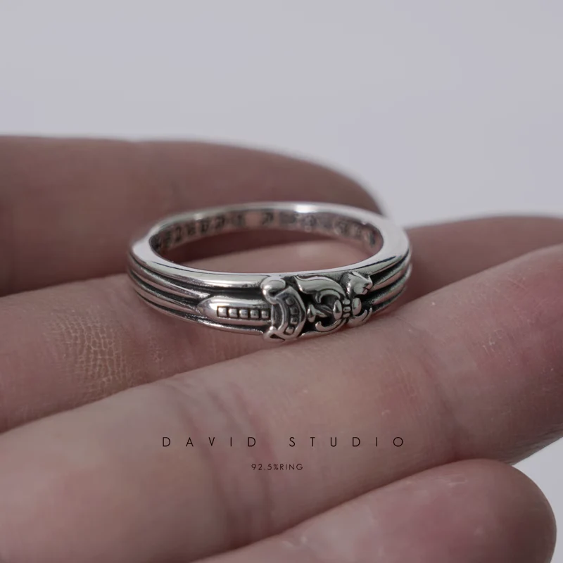 Chrome Hearts Cross Ring - Gothic 925 Sterling Silver Jewelry | David Studio