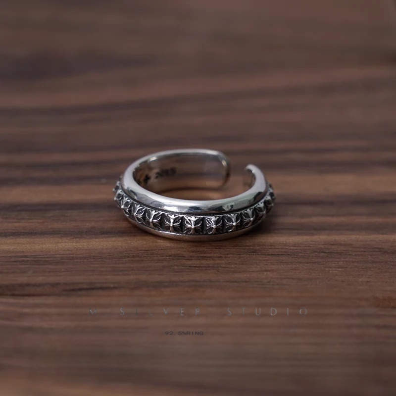 Chrome Hearts Cross Ring - Gothic 925 Sterling Silver Jewelry | David Studio