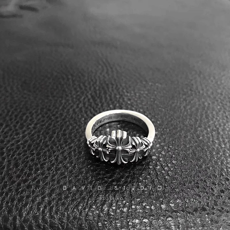 Chrome Hearts Cross Ring - Gothic 925 Sterling Silver Jewelry | David Studio