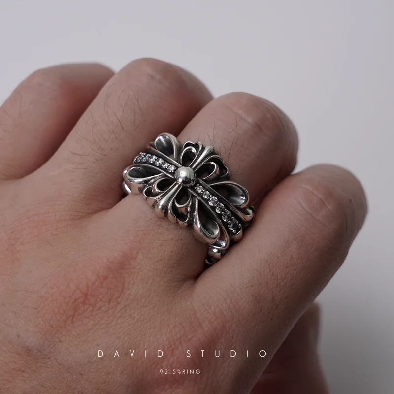 Chrome Hearts Cross Ring - Gothic 925 Sterling Silver Jewelry | David Studio
