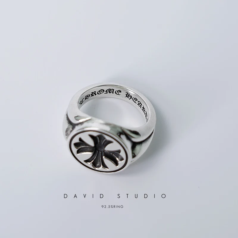Chrome Hearts Cross Ring - Gothic 925 Sterling Silver Jewelry | David Studio