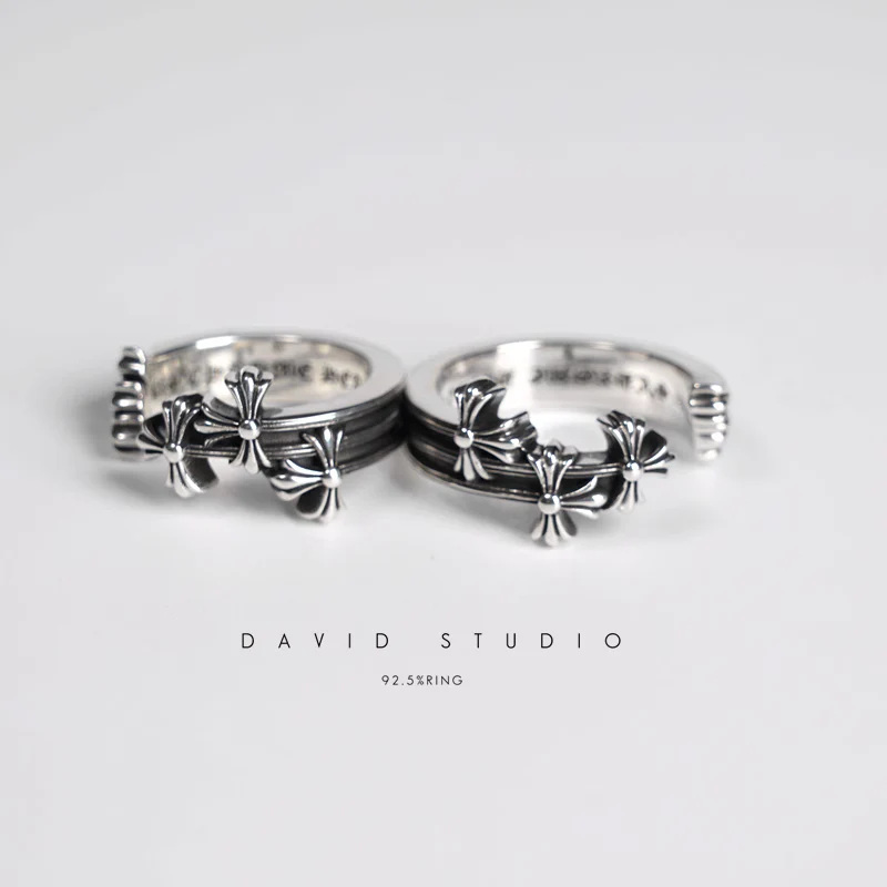 Chrome Hearts Cross Ring - Gothic 925 Sterling Silver Jewelry | David Studio