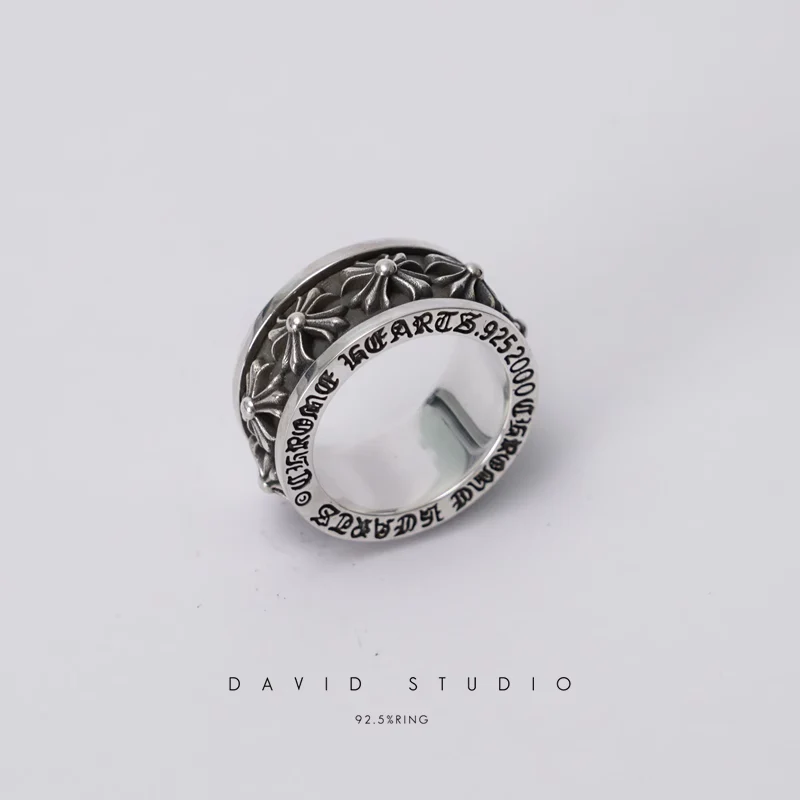 Chrome Hearts Cross Ring - Gothic 925 Sterling Silver Jewelry | David Studio