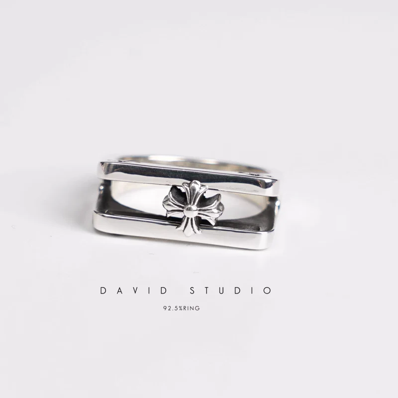 Chrome Hearts Cross Ring - Gothic 925 Sterling Silver Jewelry | David Studio