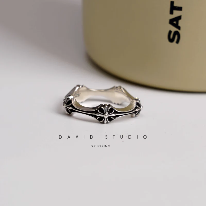 Chrome Hearts Cross Ring - Gothic 925 Sterling Silver Jewelry | David Studio