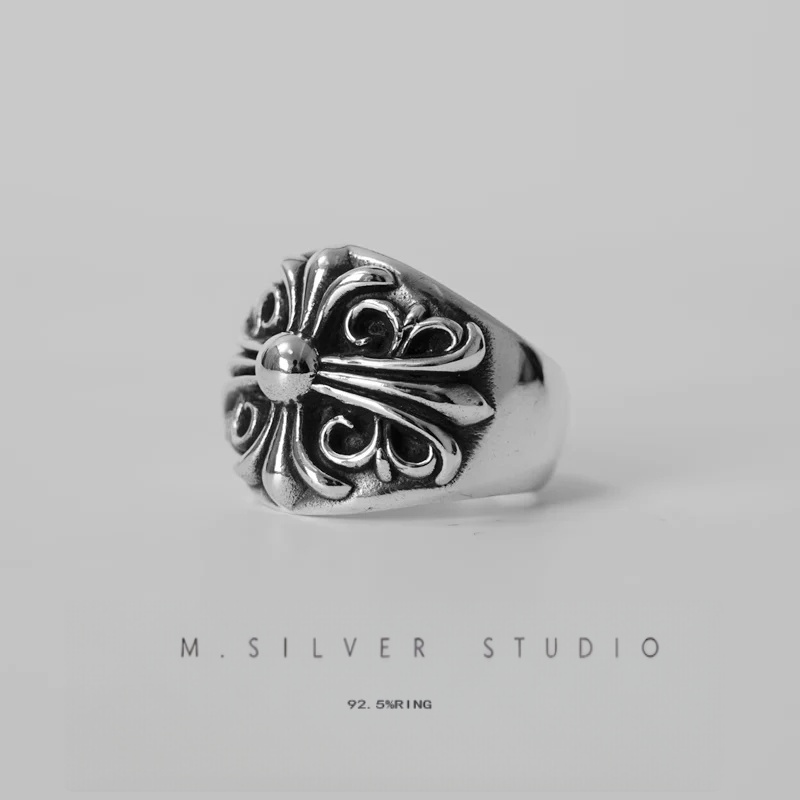 Chrome Hearts Cross Ring - Gothic 925 Sterling Silver Jewelry | David Studio