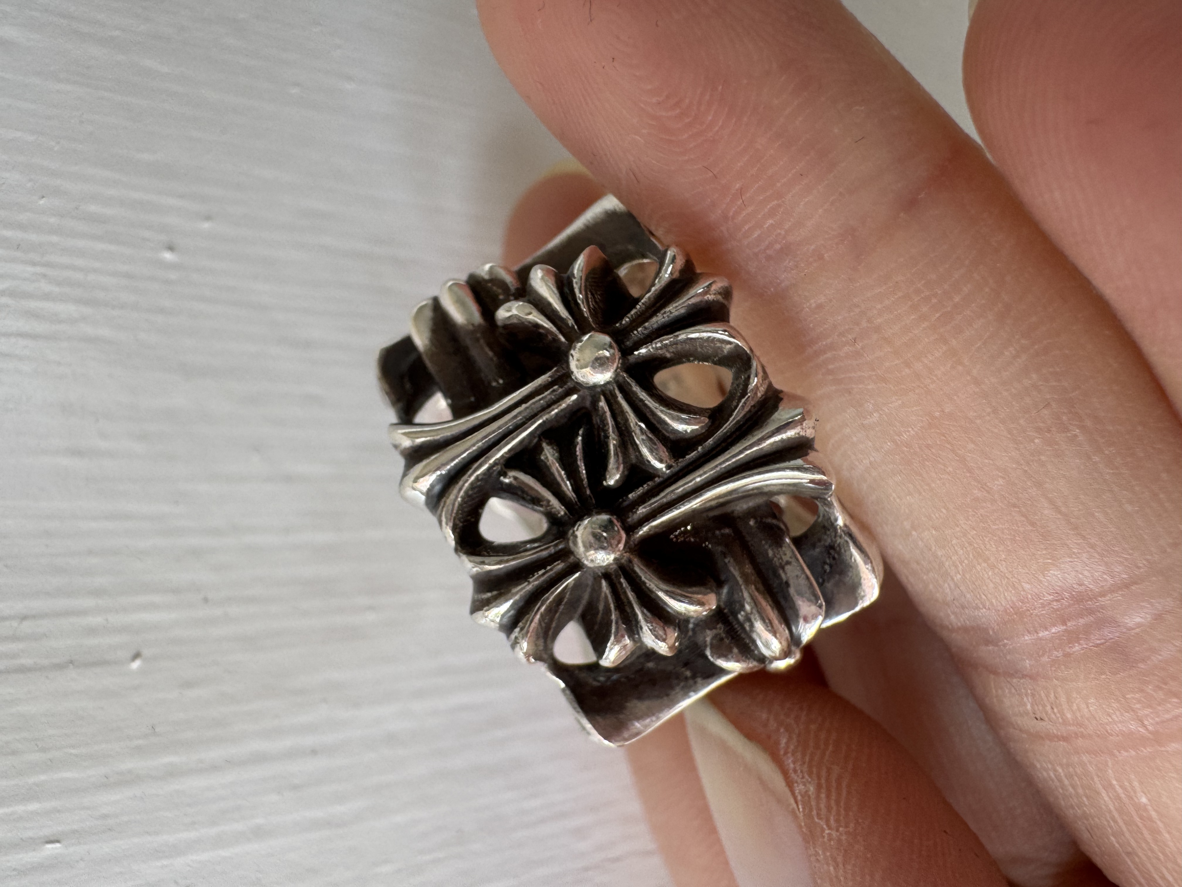 Chrome Hearts Cross Ring - Gothic 925 Sterling Silver Jewelry | David Studio