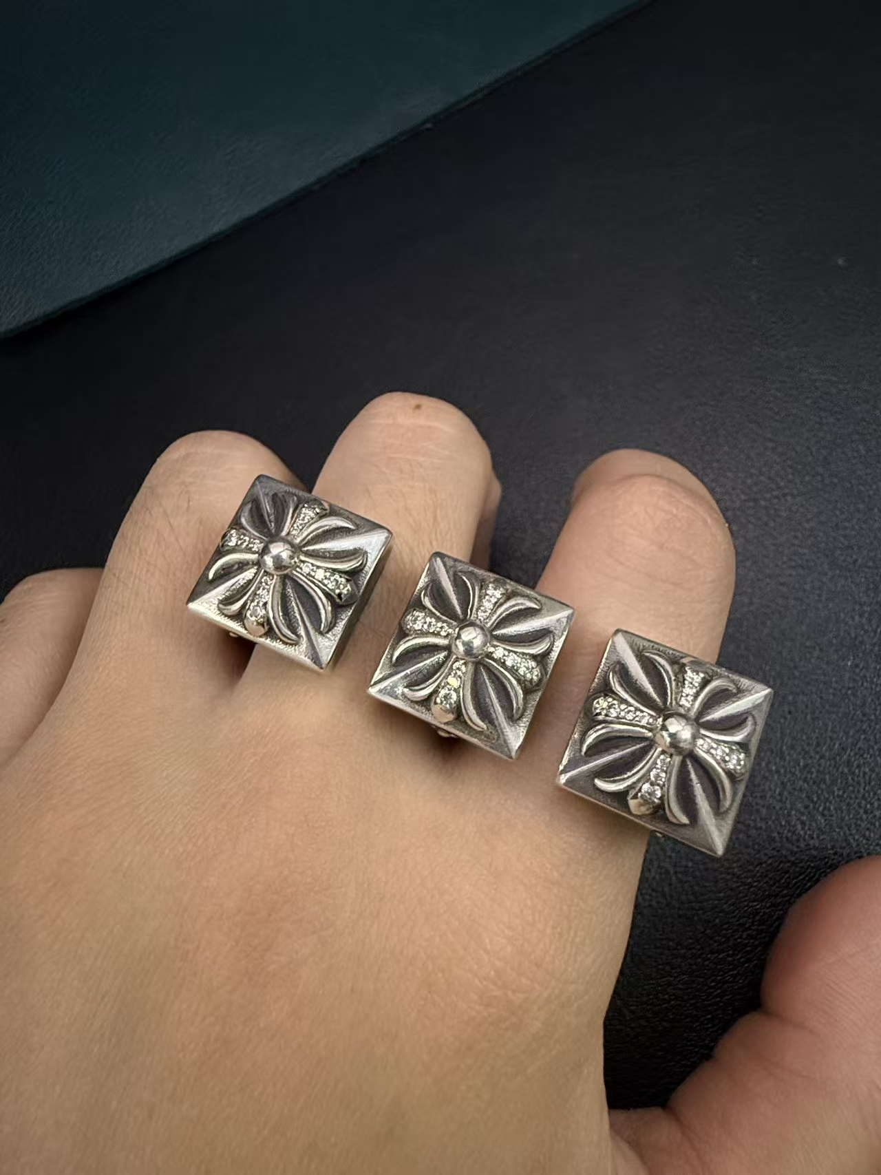 Chrome Hearts Cross Ring - Gothic 925 Sterling Silver Jewelry | David Studio