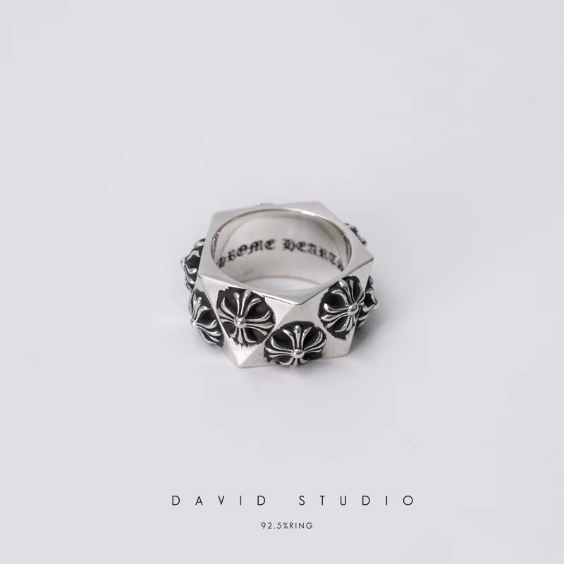Chrome Hearts Cross Ring - Gothic 925 Sterling Silver Jewelry | David Studio