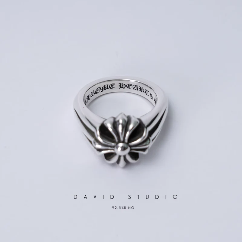 Chrome Hearts Cross Ring - Gothic 925 Sterling Silver Jewelry | David Studio