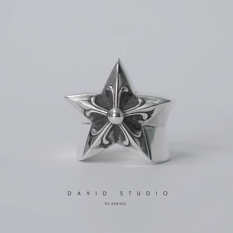 Chrome Hearts Cross Ring - Gothic 925 Sterling Silver Jewelry | David Studio