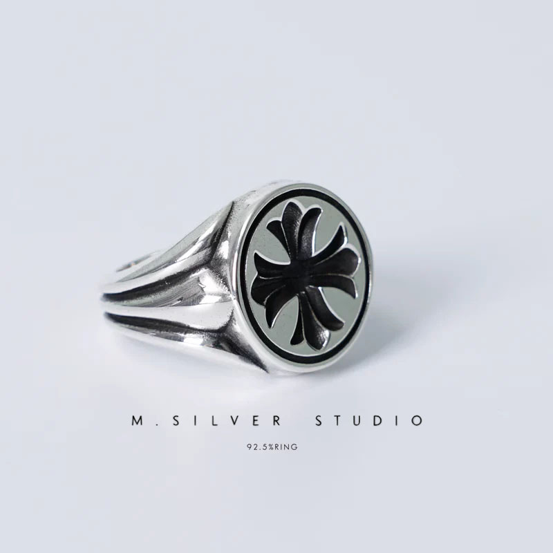 Chrome Hearts Cross Ring - Gothic 925 Sterling Silver Jewelry | David Studio