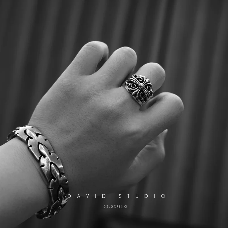Chrome Hearts Cross Ring - Gothic 925 Sterling Silver Jewelry | David Studio