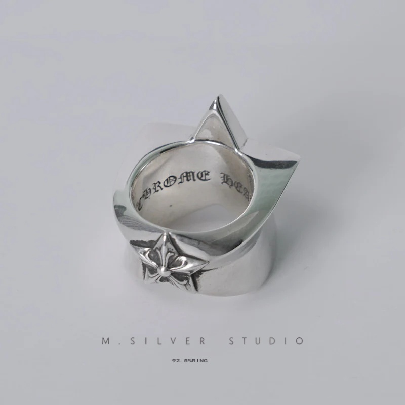 Chrome Hearts Cross Ring - Gothic 925 Sterling Silver Jewelry | David Studio