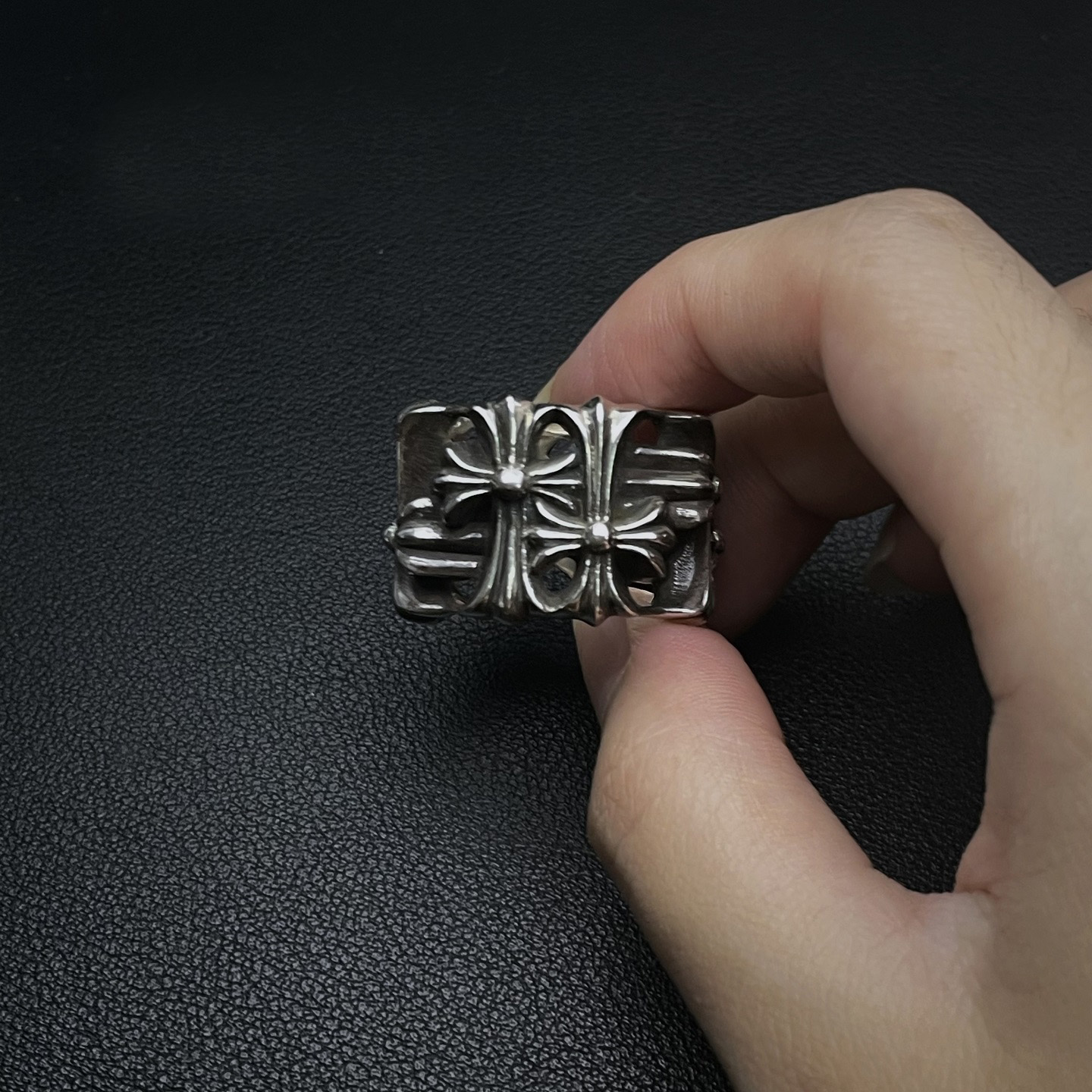 Chrome Hearts Cross Ring - Gothic 925 Sterling Silver Jewelry | David Studio