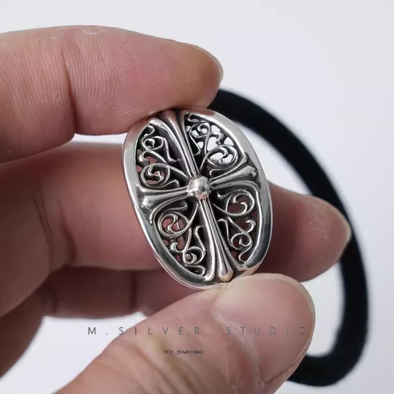 Chrome Hearts Cross Ring - Gothic 925 Sterling Silver Jewelry | David Studio