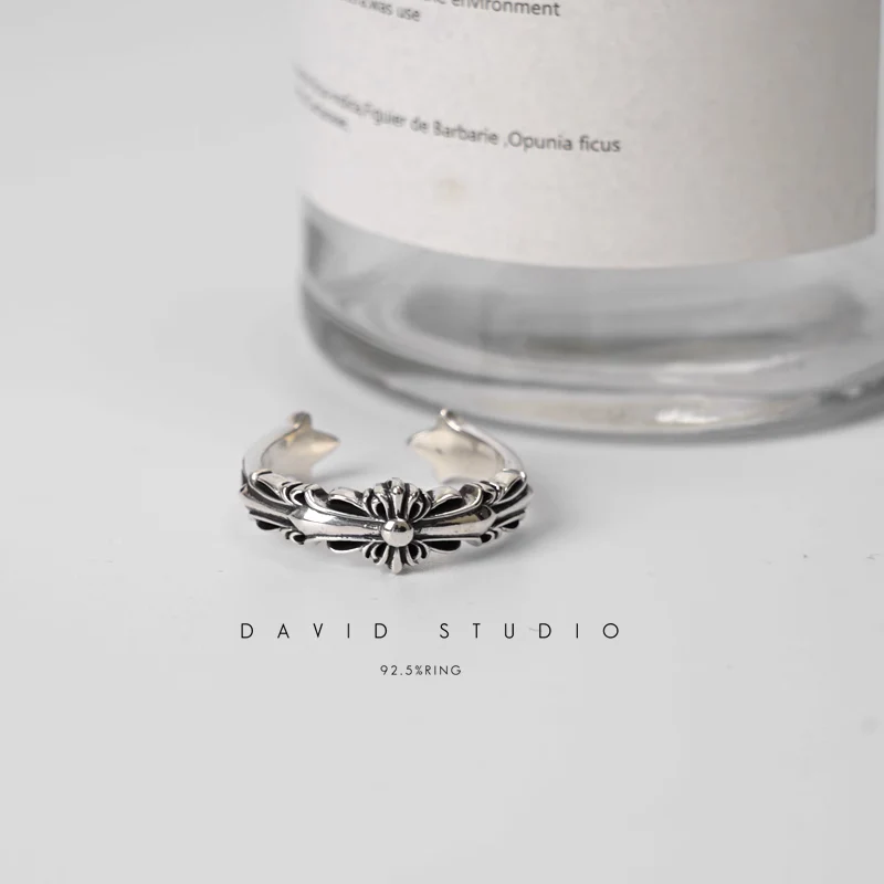 Chrome Hearts Cross Ring - Gothic 925 Sterling Silver Jewelry | David Studio