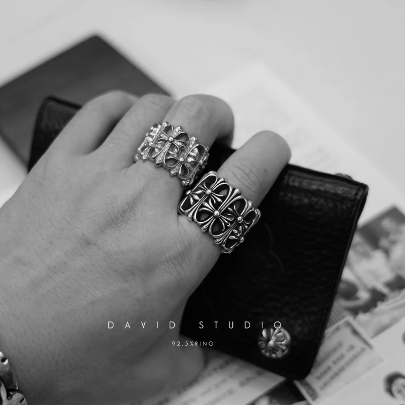 Chrome Hearts Cross Ring - Gothic 925 Sterling Silver Jewelry | David Studio