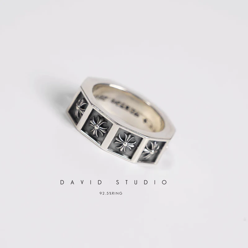 Chrome Hearts Cross Ring - Gothic 925 Sterling Silver Jewelry | David Studio