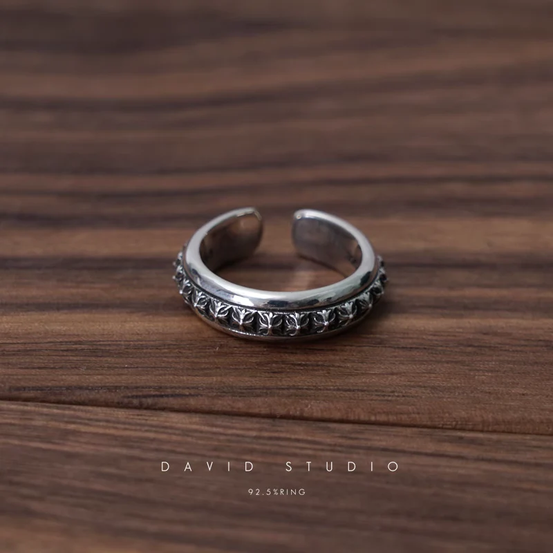 Chrome Hearts Cross Ring - Gothic 925 Sterling Silver Jewelry | David Studio