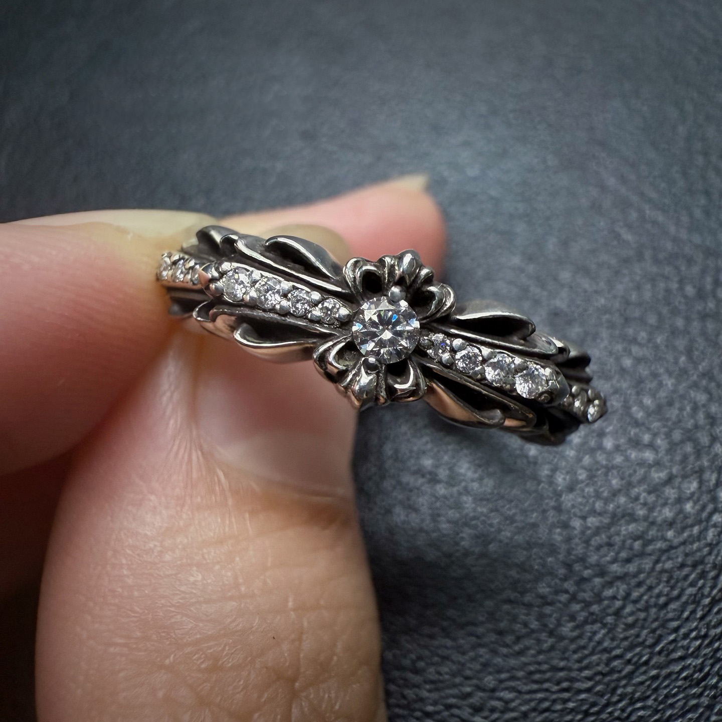 Chrome Hearts Cross Ring - Gothic 925 Sterling Silver Jewelry | David Studio