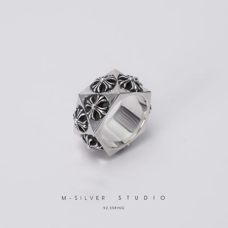 Chrome Hearts Cross Ring - Gothic 925 Sterling Silver Jewelry | David Studio