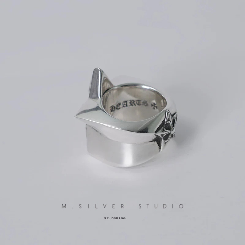 Chrome Hearts Cross Ring - Gothic 925 Sterling Silver Jewelry | David Studio