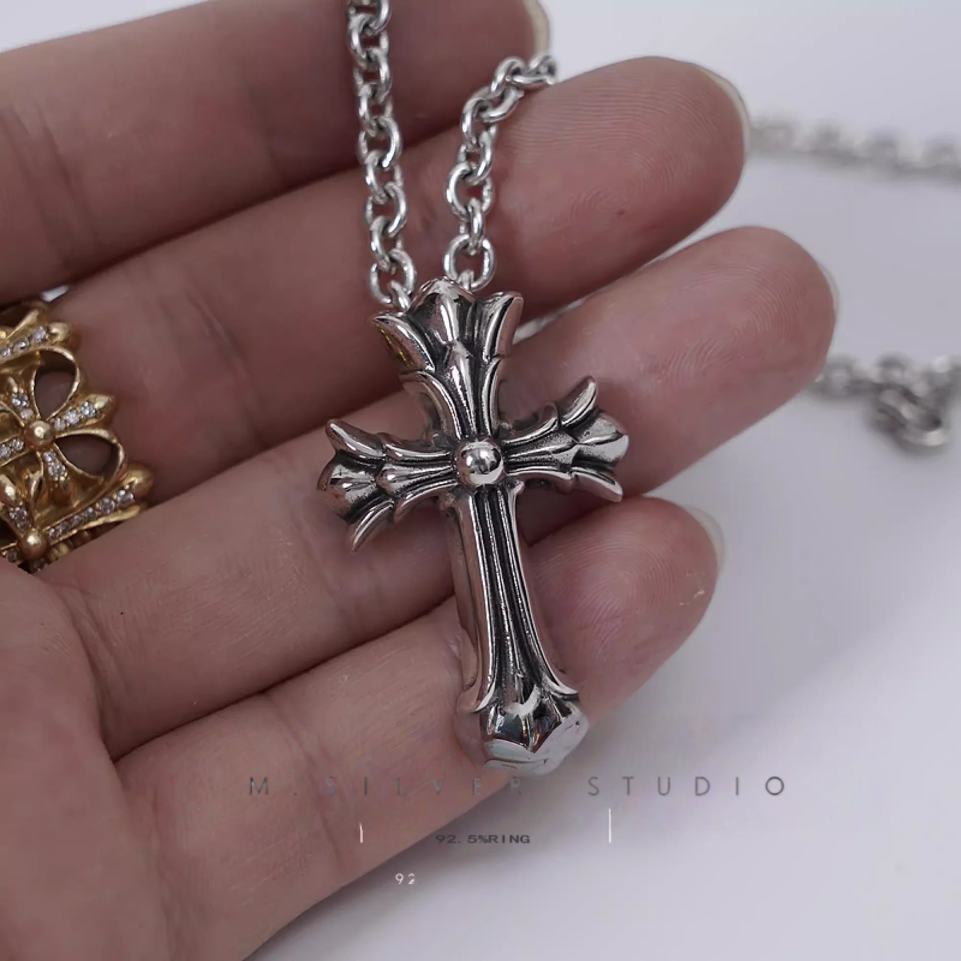 Chrome Hearts Cross Ring - Gothic 925 Sterling Silver Jewelry | David Studio