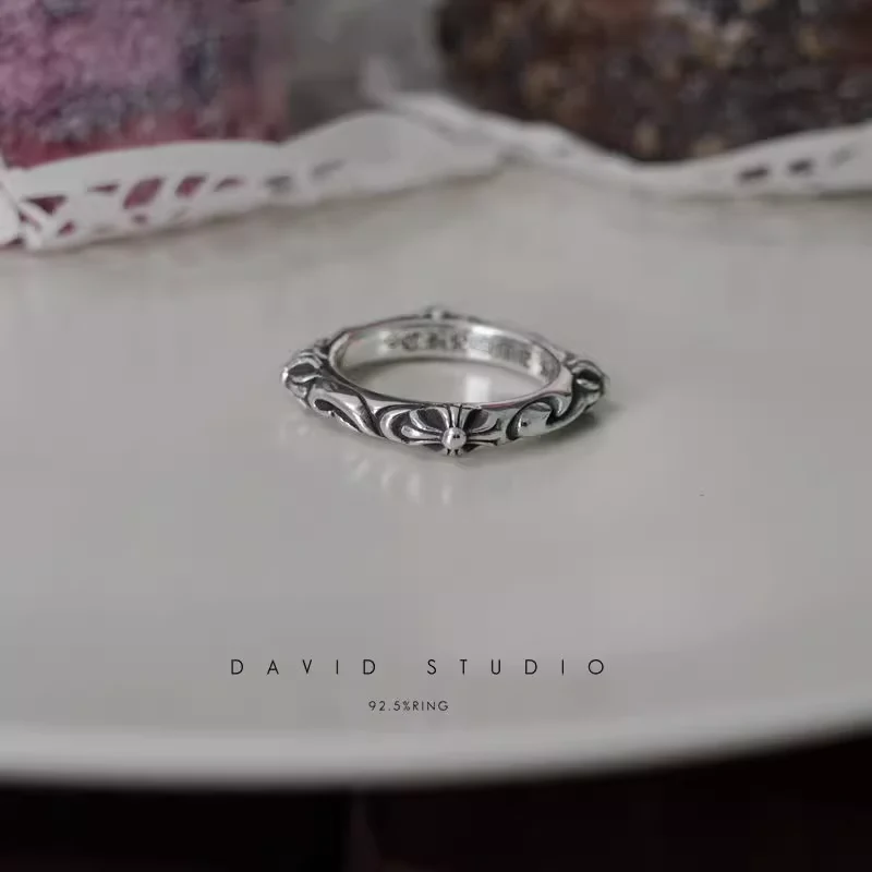 Chrome Hearts Cross Ring - Gothic 925 Sterling Silver Jewelry | David Studio