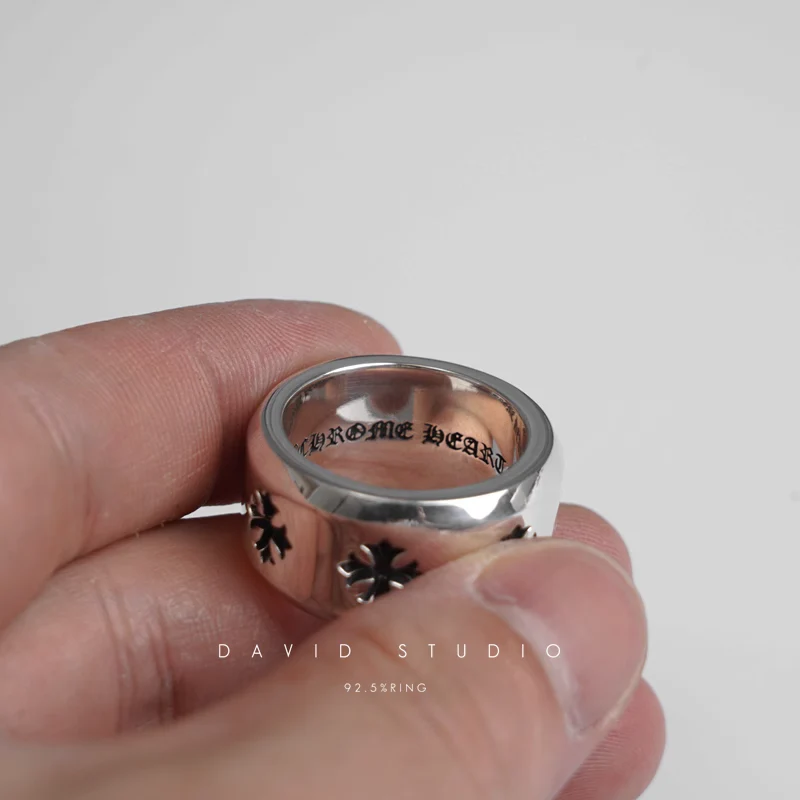 Chrome Hearts Cross Ring - Gothic 925 Sterling Silver Jewelry | David Studio