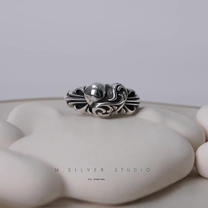 Chrome Hearts Cross Ring - Gothic 925 Sterling Silver Jewelry | David Studio
