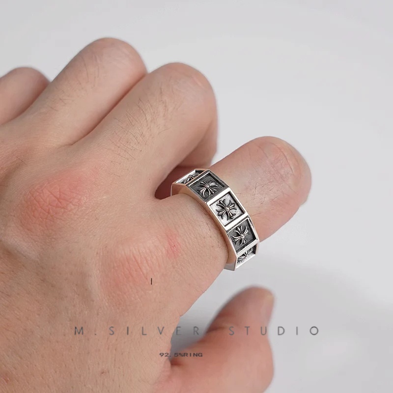 Chrome Hearts Cross Ring - Gothic 925 Sterling Silver Jewelry | David Studio