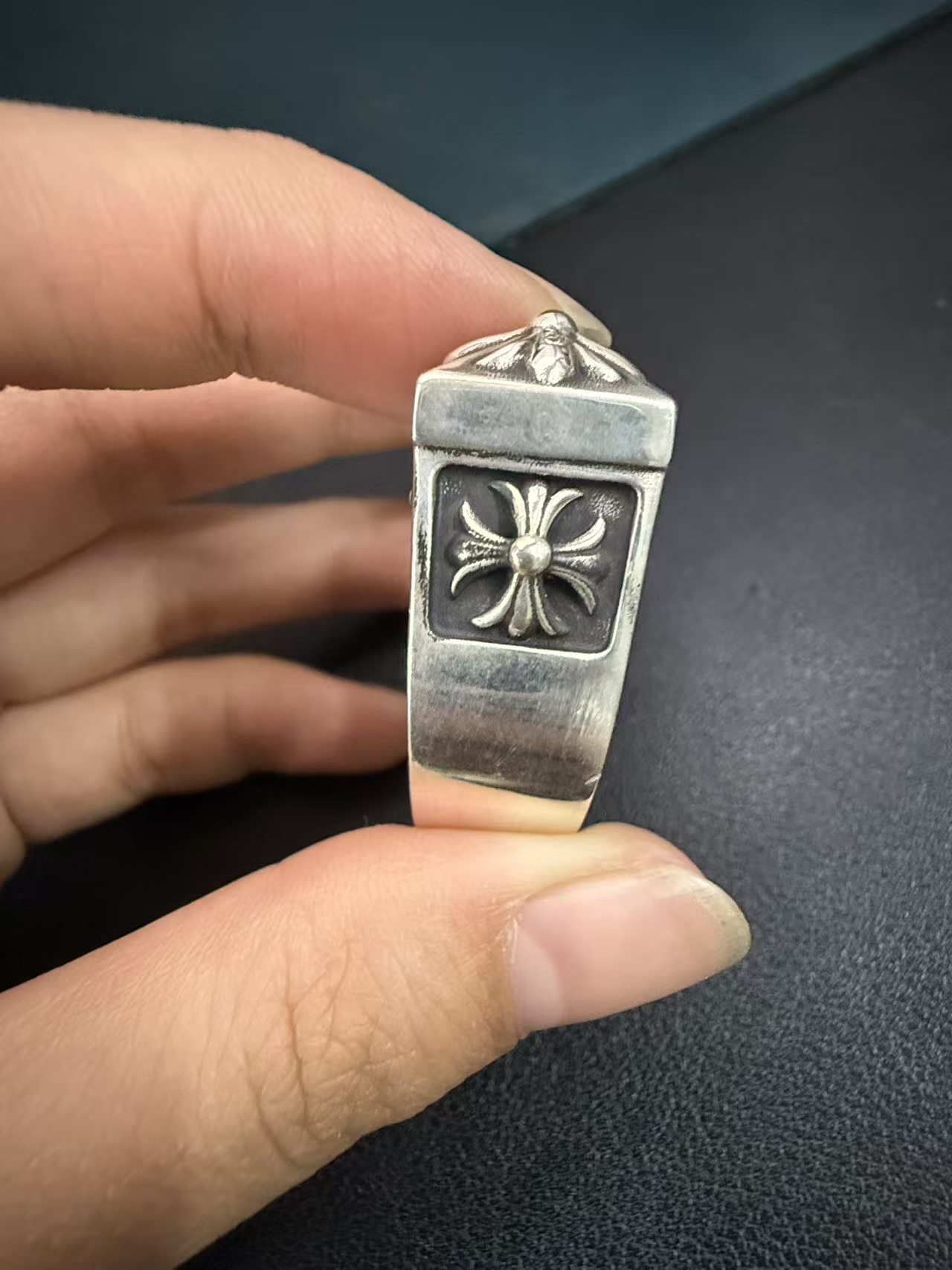 Chrome Hearts Cross Ring - Gothic 925 Sterling Silver Jewelry | David Studio