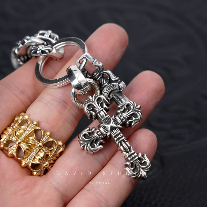 Chrome Hearts Cross Ring - Gothic 925 Sterling Silver Jewelry | David Studio