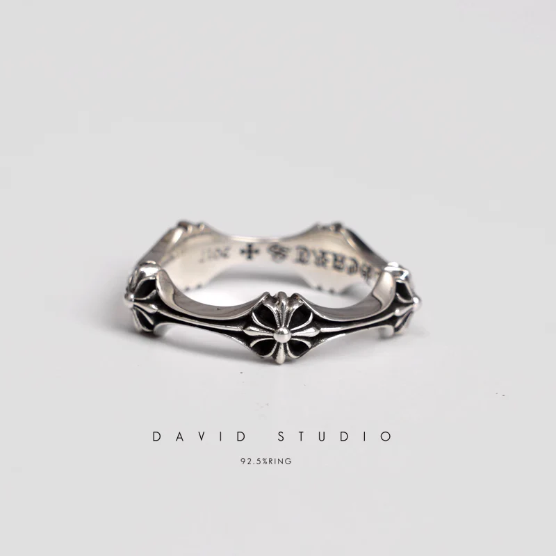 Chrome Hearts Cross Ring - Gothic 925 Sterling Silver Jewelry | David Studio
