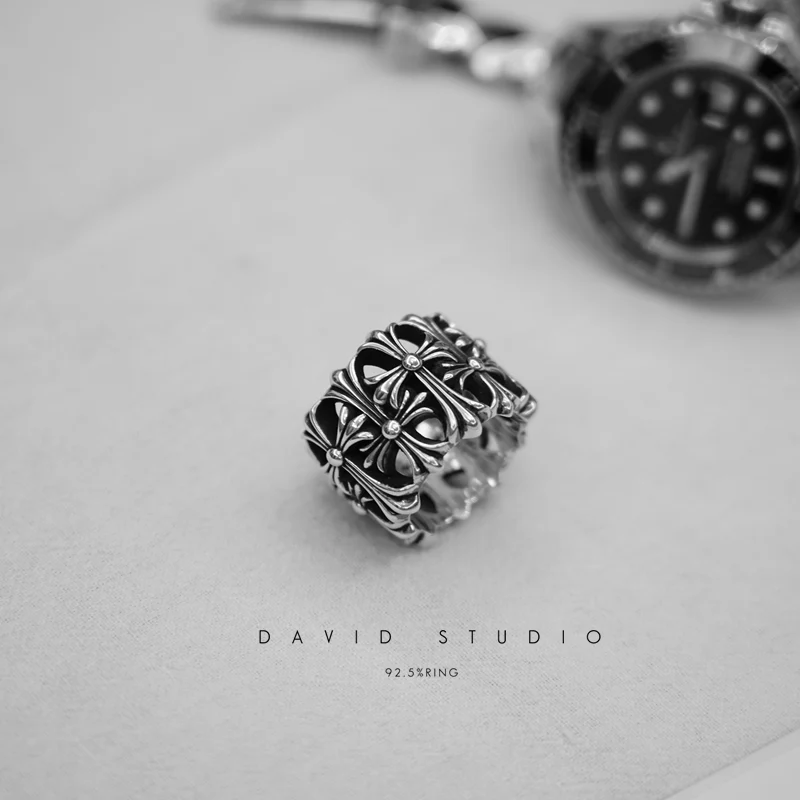 Chrome Hearts Cross Ring - Gothic 925 Sterling Silver Jewelry | David Studio