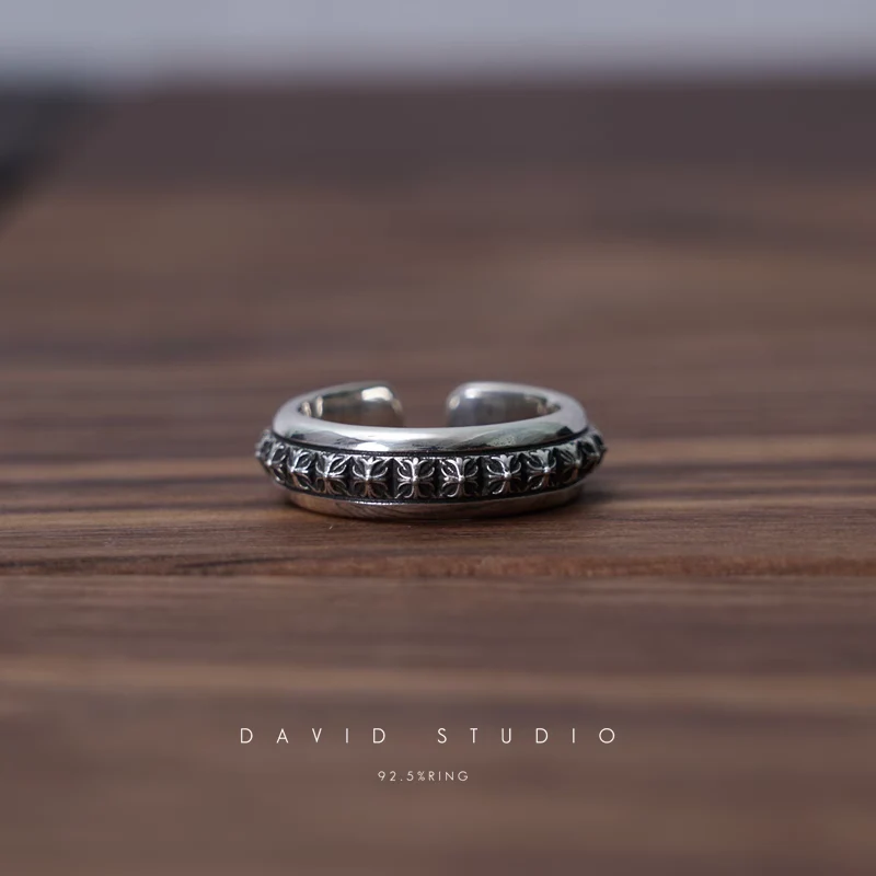 Chrome Hearts Cross Ring - Gothic 925 Sterling Silver Jewelry | David Studio