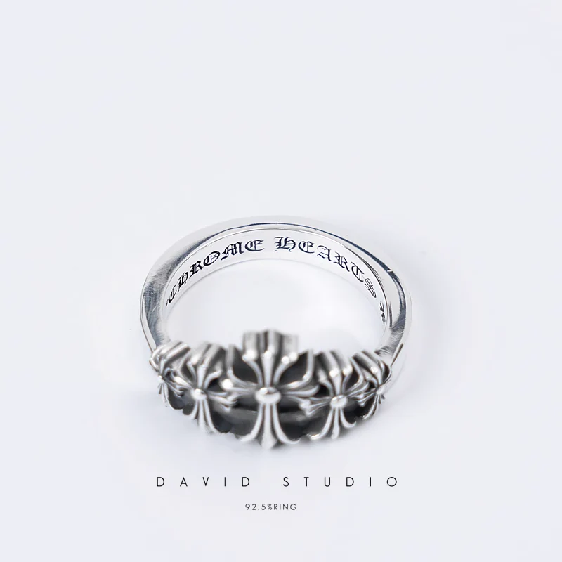 Chrome Hearts Cross Ring - Gothic 925 Sterling Silver Jewelry | David Studio