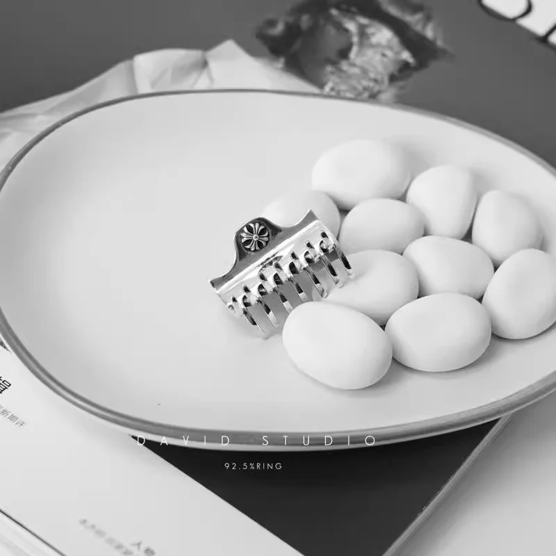 Chrome Hearts Cross Ring - Gothic 925 Sterling Silver Jewelry | David Studio