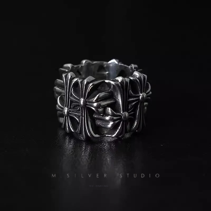 Chrome Hearts Cross Ring - Gothic 925 Sterling Silver Jewelry | David Studio